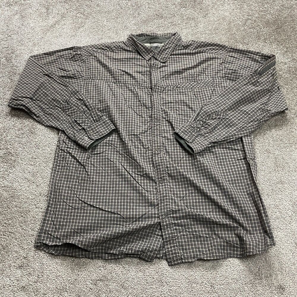 Columbia Titanium Flannel Shirt Men XL Multicolor Plaid Long Sleeve Nylon Casual